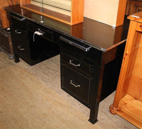 Metal pedestal desk